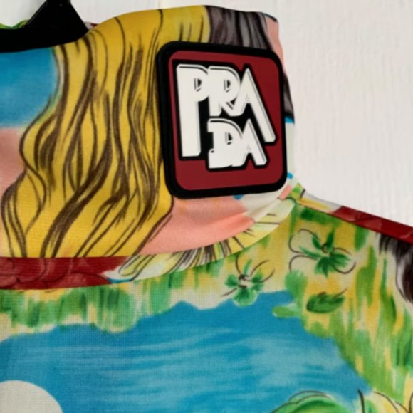 PRADA MENS FLASH BACK PRINT TURTLENECK TOP SHIRT Blouse SMALL - Picture 2 of 14